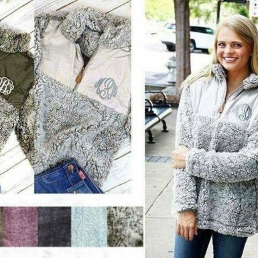 Monogrammed Embroidered Sherpa Pullover
